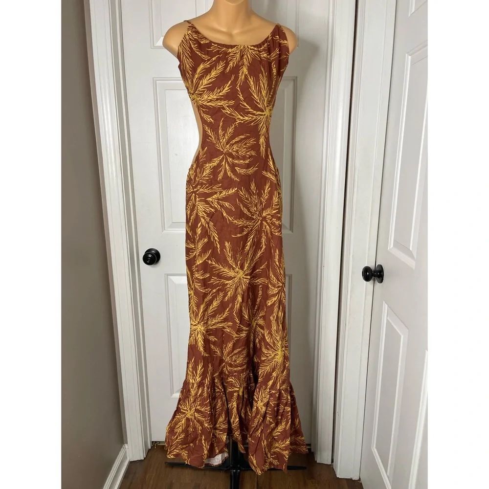 AnthropologieāFlounced Cut-Out Maxi Dress - Picture 4 of 6